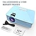 Mini Projector, DBPOWER GP15 +50% Brighter Portable LCD Mini Video Projectors,50000Hours Support 1080P HDMI USB SD Card VGA AV for Multimedia Home Cinema, Movie, TV, Laptops, Games, Smartphones, Blue