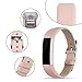 iGK Leather Replacemnt Bands Compatible for Fitbit Alta and Fitbit Alta HR, Genuine Leather Wristbands with Stainless Steel Buckle Pink