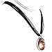Laura Milnor Iverson Raven Pendant Necklace Crow Moon Bird Silhouette Sepia Poe Handmade Jewelry Art