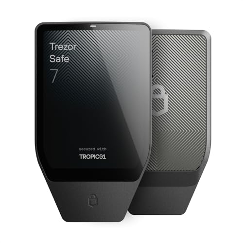 Trezor Safe 7 - Crypto Hardware Wallet with Bluetooth, Color Touch Screen, Transparent Secure Element, Quantum Ready (Charcoal Black)