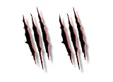 2 Black Ripped Claw Marks 9" Vinyl Sticker Decals