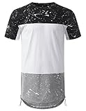 URBANCREWS Mens Hipster Hip Hop Graphic Print Crewneck Longline T-shirt