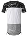URBANCREWS Mens Hipster Hip Hop Graphic Print Crewneck Longline T-shirt