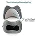 Ergonomic Car Pillow :: Portable Small Car Neck Pillow :: Supportive Memory Foam Neck Pillow with Cooling Ventilation, Gray