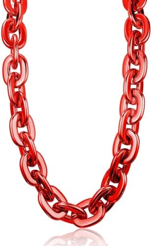 LCPQMZGH 2 Pcs Jumbo Plastic Chain Necklace Hip Hop Rapper Big