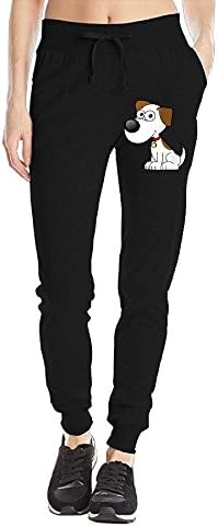 Losport Women's Bell Dog Cotton Joggers Pants Slim Fit Bottoms Fleece Pant With Pockets XL Black