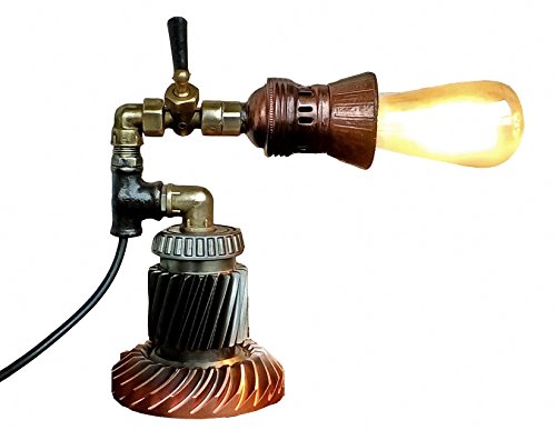 Vintage steampunk lamp Industrial lamp Antique table lamps Steampunk industrial lamps New machine age Lamps Steampunk machine Lamp Rustic lamp Plumbing lamp - Thumbnail 5