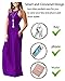 GRECERELLE Women's Round Neck Sleeveless A-line Casual Maxi Dresses with Pockets Purple