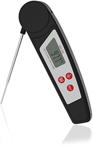 KUNSTWORKER Digital Meat Thermometers Instant Read Thermometer Cooking Thermometer IPX55 Waterproof Food Thermometer With LCD Display and Foldable Probe For BBQ, Kitchen, Barbecue, Grill Smoker