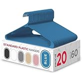Sharpty Plastic Hangers Clothes Hangers for Clothing, Closet, Coats & Shirts - Durable & Space Saving - for Everyday Standard Use, Room Essentials & Basics - 20 Pack - Blue
