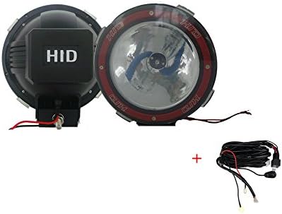Permitop H3 24V 55W 6000k Spot Beam Xenon HID 4x4 Off Road Rally Driving Fog Light Lamp with Covers and Wiring Harness (4''-24V-55W-SPOT)