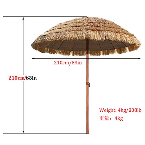 YYQ SHOP Große Rund Sonnenschirm höhenverstellbarer Knickbar Gartenschirm Strohschirm Große Wasserdicht Bastschirm… – Bild 7