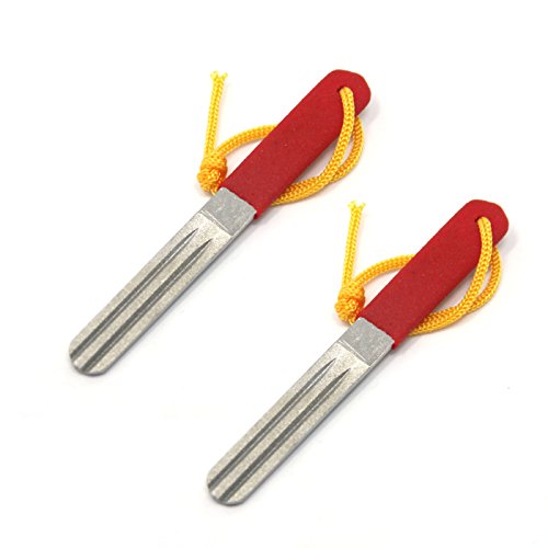 SAMSFX Dual Grit Diamond Fishing Hook & Knife Sharpening File Fly Fishing Tool (Red Hook Sharpeners)