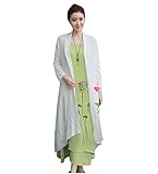 Womens Retro Art Long Sleeve Loose Printing Sunscreen Coat Linen Cardigan