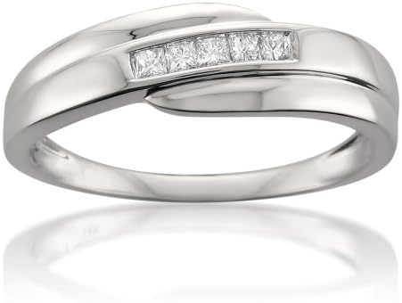 14k White Gold Princess-cut Diamond Men's Wedding Band Ring (1/4 cttw, H-I, I1-I2)