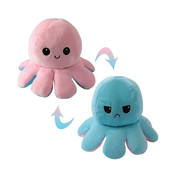 Cute Octopus Baby Toys 0 3 6 9 12 18 Months, Double-Sided Flip Soft Reversible Octopus Plus Stuffed Animals Doll…