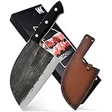 Authentic XYJ Full Tang 6.7 Inch Forging Serbian Chef Knife Kitchen Knife With Leather Sleeves