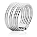 925 Sterling Silver 7 Day 7 Band Stacked Ring - Size 7