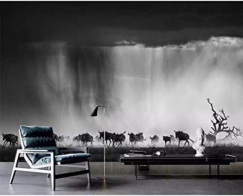 GMYANBZ Abstract Mural Wallpaper Black and White Elk Decorative Painting Background Walls Home Decoration 3D Wallpaper