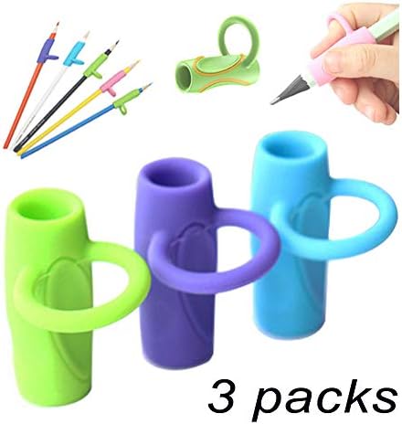 HODORPOWER Easy Pencil Grips for Kids Handwriting Ergonomic Pen Writing Grip Adults Special Needs for Lefties or Righties (3PCS)