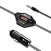 iClever Wireless Bluetooth FM Transmitter Radio Adapter Car Kit with 3.5mm Audio Plug and USB Car Charger, Black
