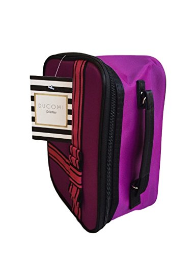 Ducomi® Khloe - Beauty Case in Nylon per Matite, Pennelli, Rossetti e Cosmetici - Astuccio per Trucchi con Tasca e Specchietto Interno - 23 x 16 x 10 cm (Purple)