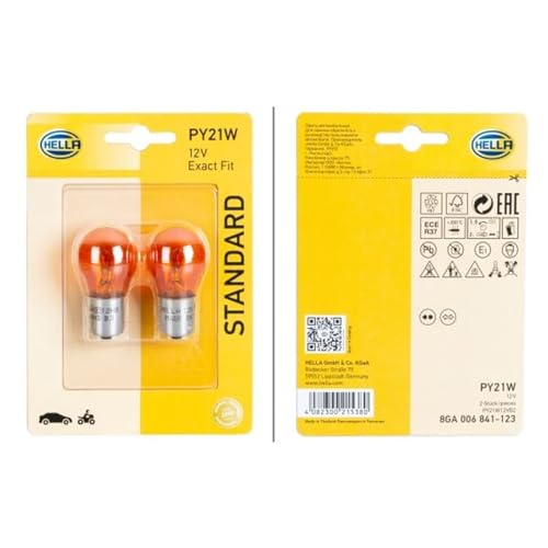 HELLA 8GA 006 841-123 Bulb - PY21W - Standard - 12V - 21W