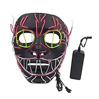 Batyuery Halloween Funny LED Mask Purge Wire Light Up Cat Skull Masks Rave Party Festival Cosplay Costume Supplies