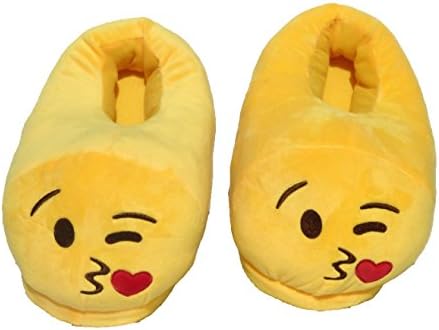 Emoji Slippers - EMOJI MANIA Plush Kissing Face or Throwing A Kiss Face Style