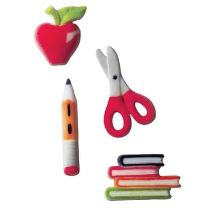 Lucks Dec Ons Decorations Molded Sugar Cup Cake Topper School