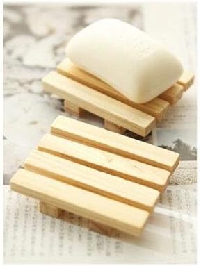 Portable 9*7cm Natural Wood Soap Tray Holder Dish Shower Wash Bathroom Soap Case