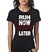 Run Now Wine Later Women's Ladies Fitness Funny T-Shirt By Superior Apparel