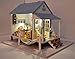 Rylai 3D Puzzles Wooden Handmade Miniature Dollhouse DIY Kit Light Happiness Coast Series Dollhouses Accessories Dolls Houses with Furniture LED Music Box