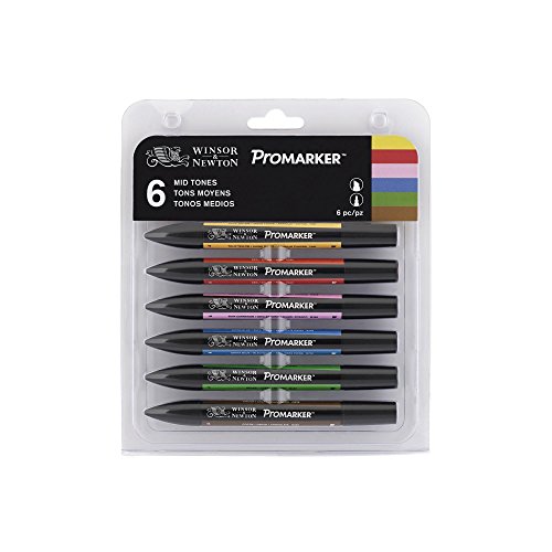 Winsor & Newton ProMarker 6 Mid Tones Set