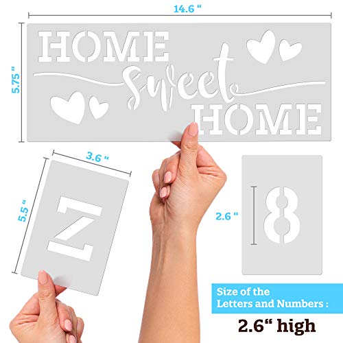 6 KIBAGA+Reusable+Alphabet+Stencils+Painting