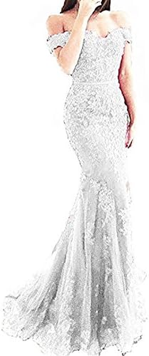 Scarisee Mermaid Beaded Off Shoulder Prom Evening Party Dresses Appliques Formal