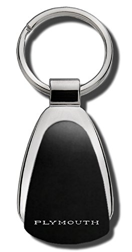 Plymouth Logo Black Teardrop Shaped Key Chain Keychain FOB Ring Lanyard