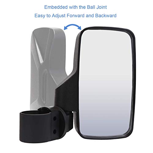 image for BETOOLL Adjustable Pair UTV Side Mirror Set 1.75 or 2inch Roll Bar Cag