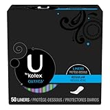 U by Kotex Curves Regular Liners, Unscented, 50 Count (Pack of 4)