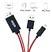 Phone to Tv Cable, Mopo 6.5 Feet Micro USB (MHL) to Male Hdmi Cable for Samsung Galaxy S3/S4/S5, Galaxy Note 2/3(red)