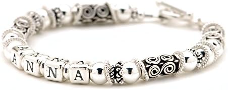 Sterling Silver Personalized Mothers Name Bracelet