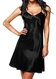 Cabreao Satin Chemises Slip Sleepwear Women's Sexy Nightshirts