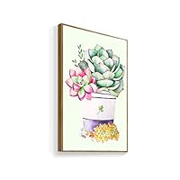 Framed Canvas Home Artwork Decoration Succulent Plant Canvas Wall Art for Living Room, Bedroom - 16x24 inches