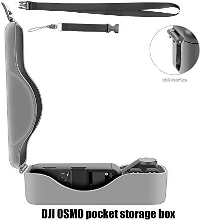 OSMO Pocket Handbox Storage Hardshell Case Bag Accessories,Waterproof Carry Hard Shell Bag with Camera Handheld Gimbal Wrist Lanyard Bags Mount Strap Compatible with DJI OSMO Pocket(Gray)