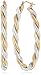 Amazon Collection 14k Yellow Gold-Bonded Sterling Silver Twisted Hoop Earrings