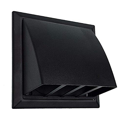 Domus 4902BK Cowled Extractor Fan Wall Outlet Grille with Damper 100mm / 4 Inch (Black)