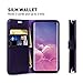 MONASAY Wallet Case Compatible for Galaxy S10, [Included Screen Protector][RFID Blocking] Flip Folio Leather Cell Phone Cover with Credit Card Holder,6.1 inch, Purple
