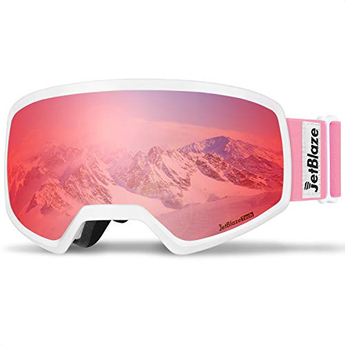 JetBlaze Ski Goggles, OTG Snowboard Goggles (Pink) - Thumbnail 7
