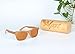 Ynport Mens/Womens Polarized Full Charcoal Bamboo Frame Classic Wooden Coated Sunglasses, Vintage Eyewear, Floating in Water