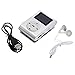Sannysis Mini MP3 Player USB Clip LCD Screen Support 32GB Micro SD TF Card (Silver)